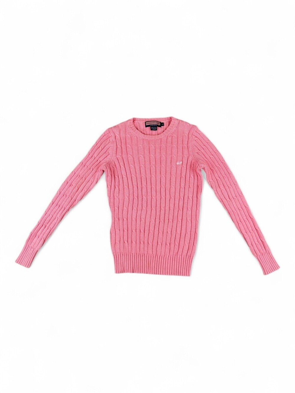 Vineyard Vines Cable Knit Crewneck Sweater XS Pink